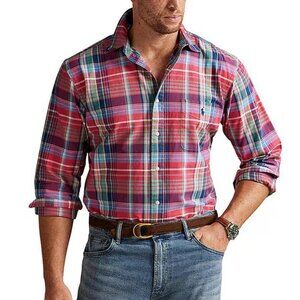 Polo Ralph Lauren Big & Tall Classic Fit Plaid Oxford Multi Long Sleeve XLT